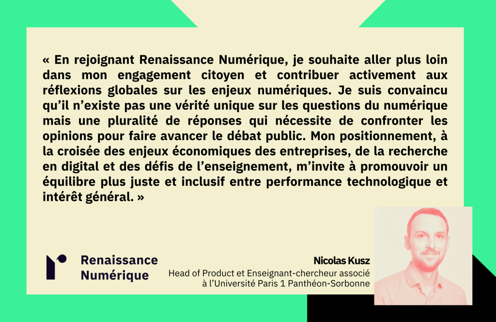 Nicolas Kusz adhérent Renaissance Numérique